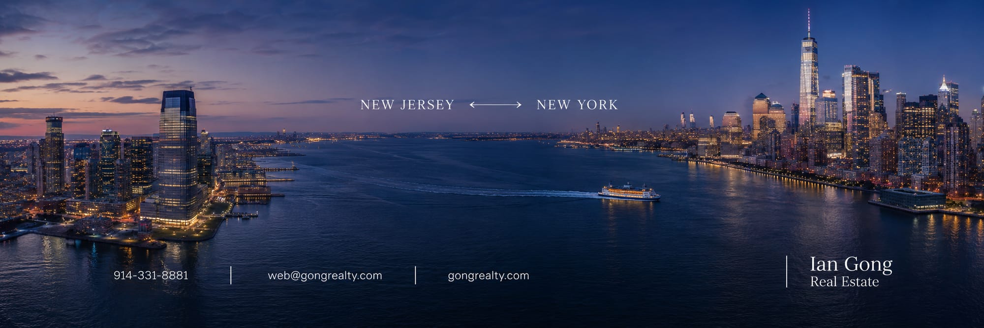 Ian Gong Real Estate — serving New Jersey and New York. Phone 914-331-8881, email web@gongrealty.com, gongrealty.com.